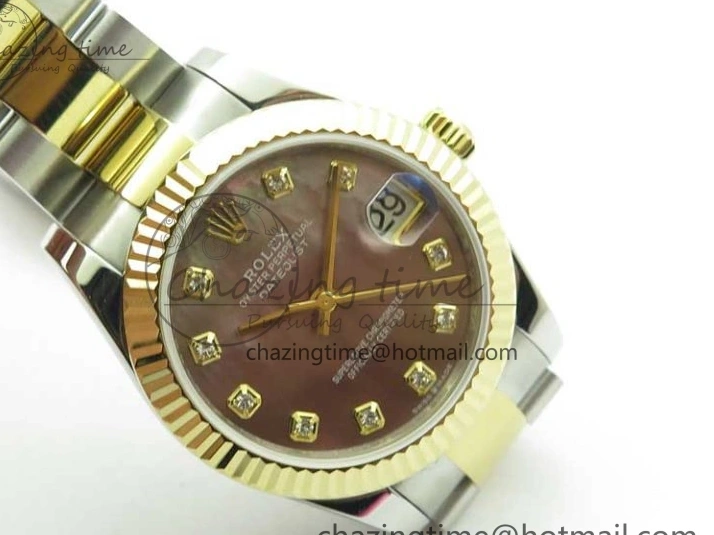 0106 FashionForward Datejust 31mm 278273 SS YG BP Maker Best Edition Gray MOP Diamonds Dial on SS YG Oyster Bracelet 2720